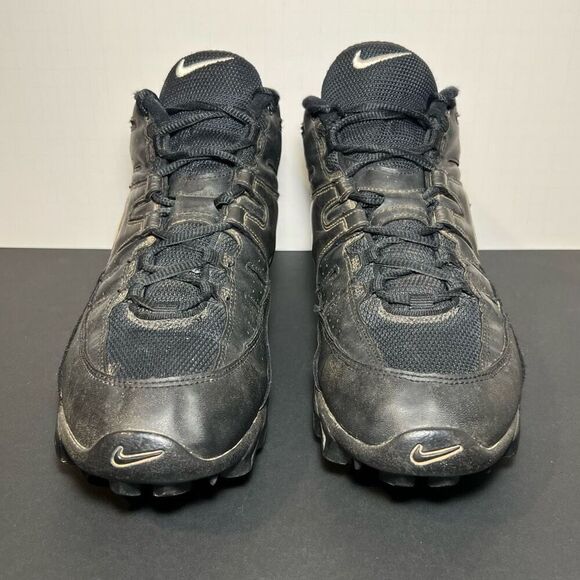 Mens Vintage NIKE Land Shark Phylon Black Leather Football Cleats / Size 11 - Picture 2 of 9